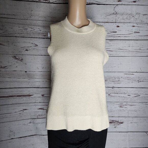 Paper Denim & Cloth Cream Sleeveless Wool Sweater XS - Picture 2 of 10